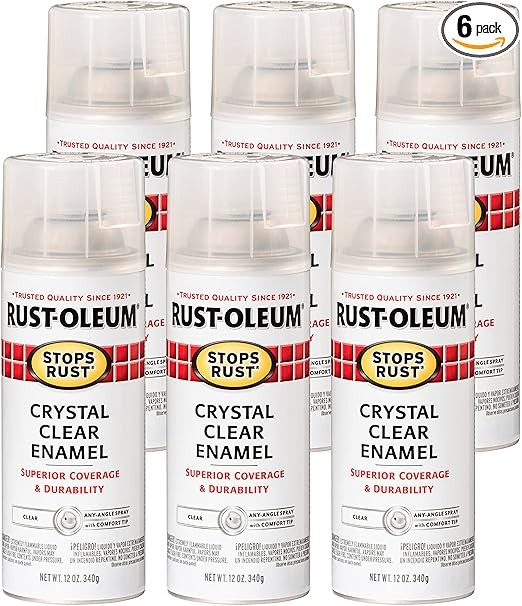 Rust-Oleum 7701830-6PK Stops Rust Spray Paint, 12 oz, Gloss Crystal Clear, 6 gallery