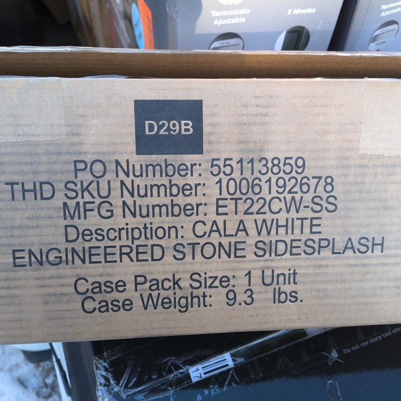 Engineered Stone Sidesplash In Cala White Item # ET22CW-SS
