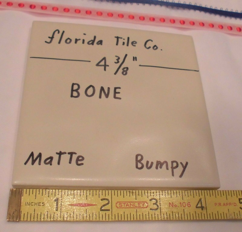 1 pc. Bone: Bumpy Matte Ceramic Tile 4-3/8" by Florida: Big Thumb Prints, New gallery