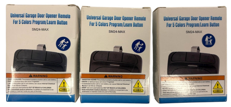 LOT OF 3~Universal Three Button Garage Door Opener Remote SM24MAX