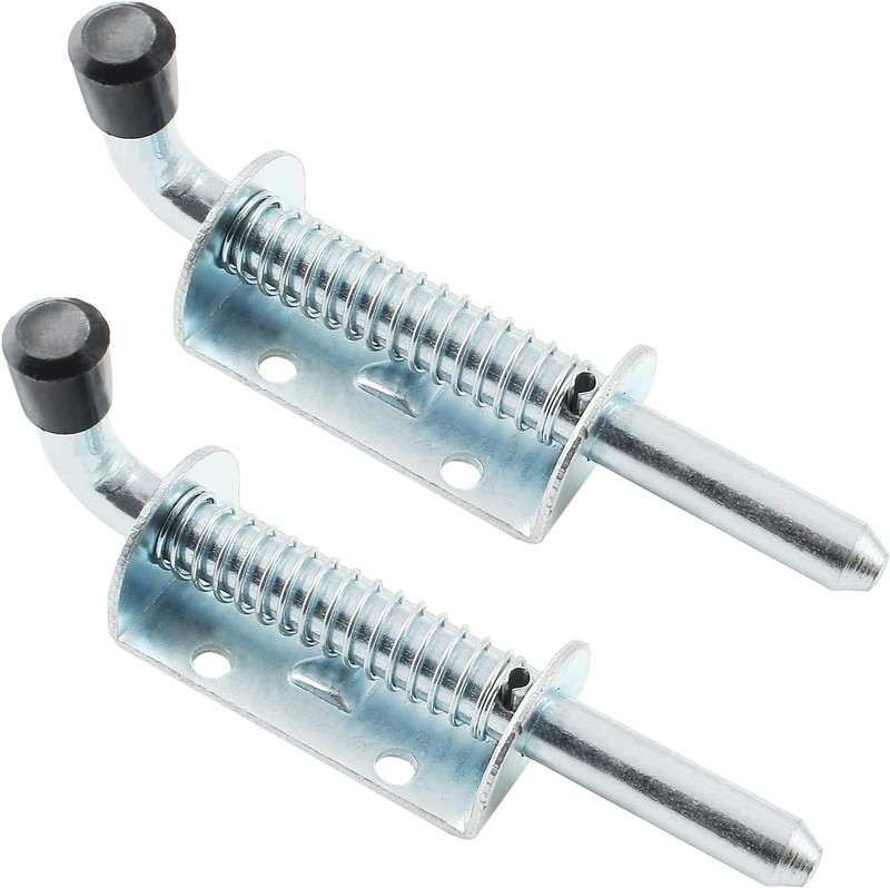 2 Pcs 5 Inch Spring Loaded Latch Pin, Heavy Duty Carbon Steel Barrel Bolt Lat... gallery