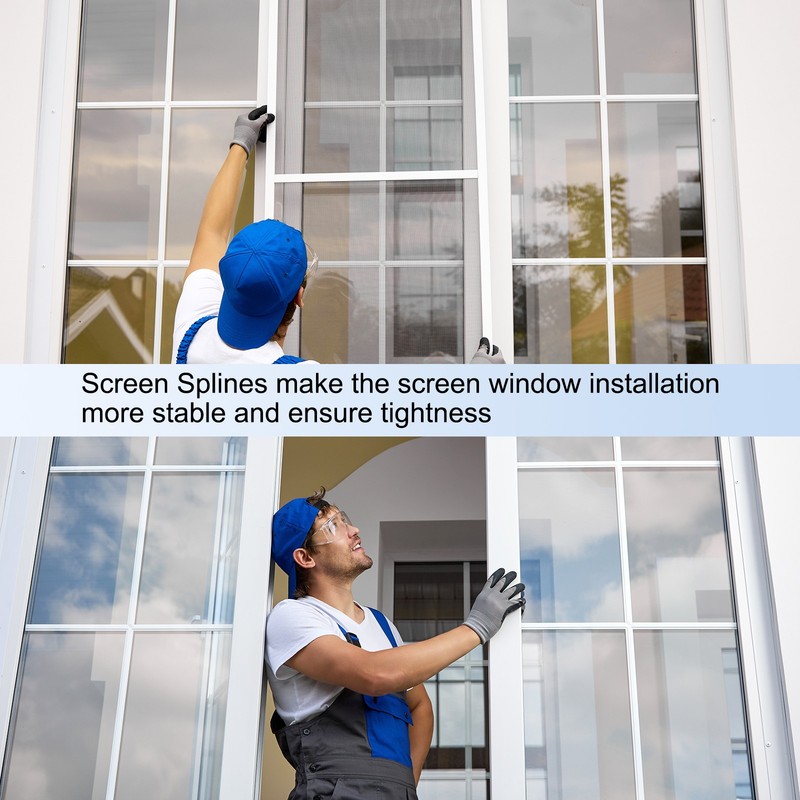 Screen Spline 0.12"x100" Round Window Screen Repair Retainer Spline Black gallery