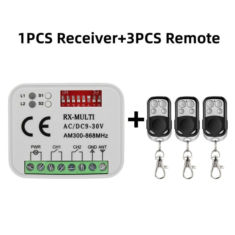 Universal Garage Door Receiver Rx-Multi Frequency 300-868Mhz Garage Door 3Remote