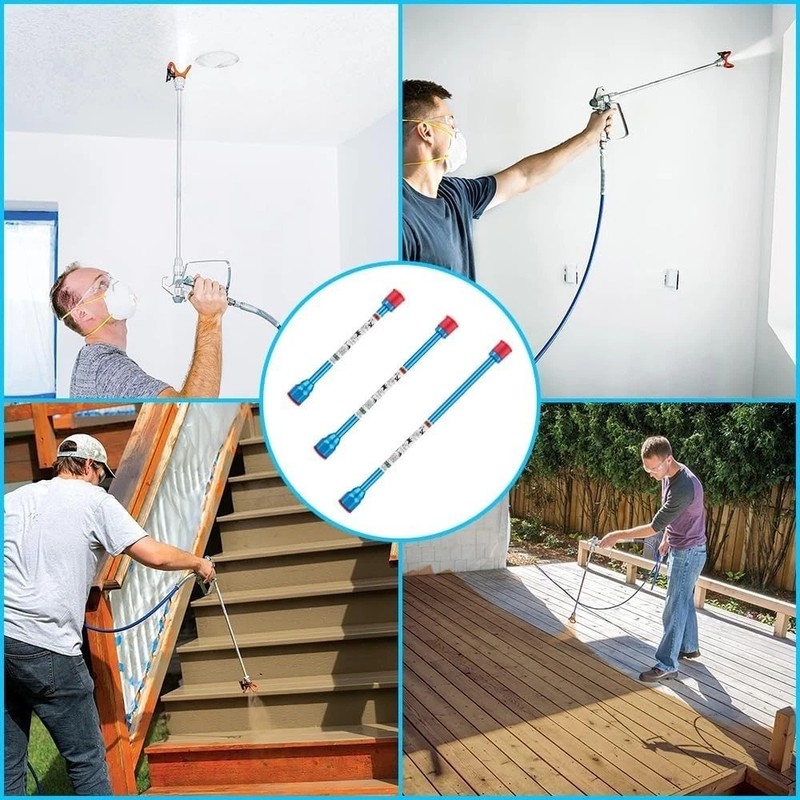 Airless Paint Sprayer Tip Extensions – 5PCS Aluminum Poles for Safe High gallery