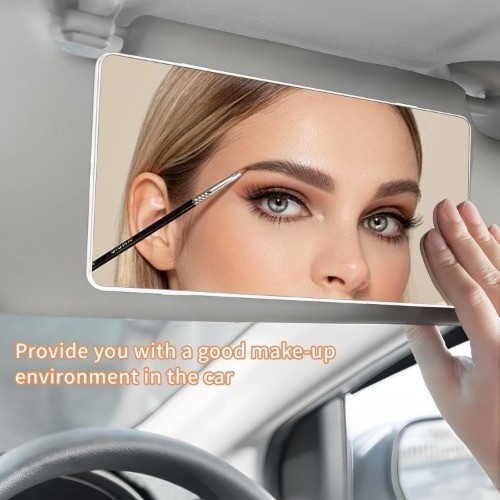 Sun Visor Vanity Mirror, Automotive Makeup Sun-Shading Mirror wit Color: White gallery