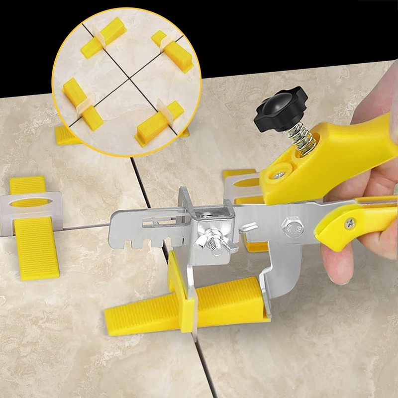 Tile Leveling System Plier 600 Clips 200 Wedges 1/8 Inch Grout Floor Wall gallery