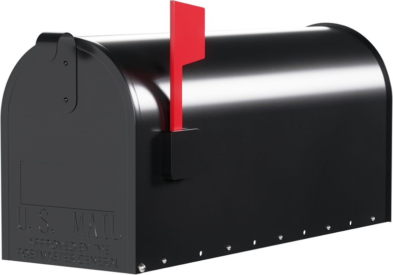 Weather-Resistant Mailbox with Aluminium Flag - Medium Size, 6.92 in Width gallery