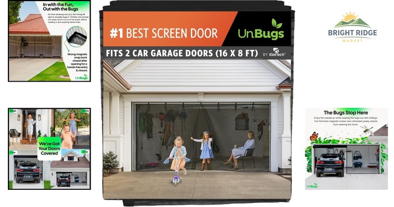 Bug-Resistant Garage Screen for 16' x 8' Openings, Ideal for Workshops and Gyms gallery