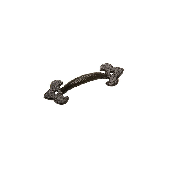 Garage Drawer Decorative Door Lift Handle Black Powder Coated Cast Iron 7 1/4″