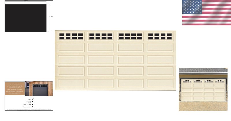 Garage Window Accents Magnetic Decorative Panels Black Steel Door Upgrade Fau... gallery