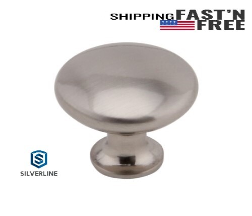 Silverline Cabinet Hardware Classic Round Knobs 28 dia x 28 H (mm)