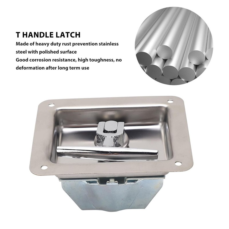 TYFC01 Locking T-handle Latch, Truck Bed Tool Box Latch, Single-Point Latch with gallery