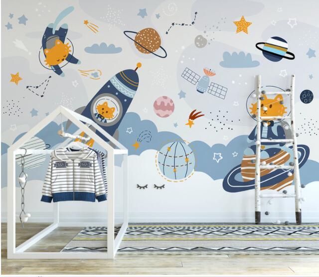 3D Rocket Cat S838 Wallpaper Mural Self-adhesive Removable Sticker Panda gallery