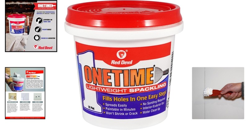 Versatile ONETIME Lightweight Spackle - Smooth Wall Repair, 1/2 Pint Made in USA gallery