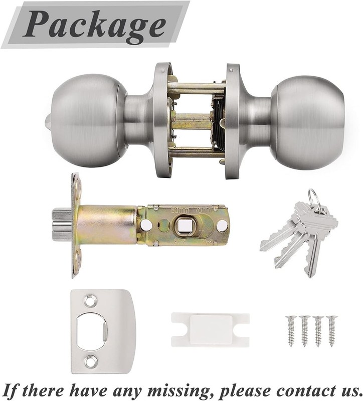 2 Pack Keyed Alike Entry Door Knobs with Lock and Key Ball Door Knob Handles ... gallery