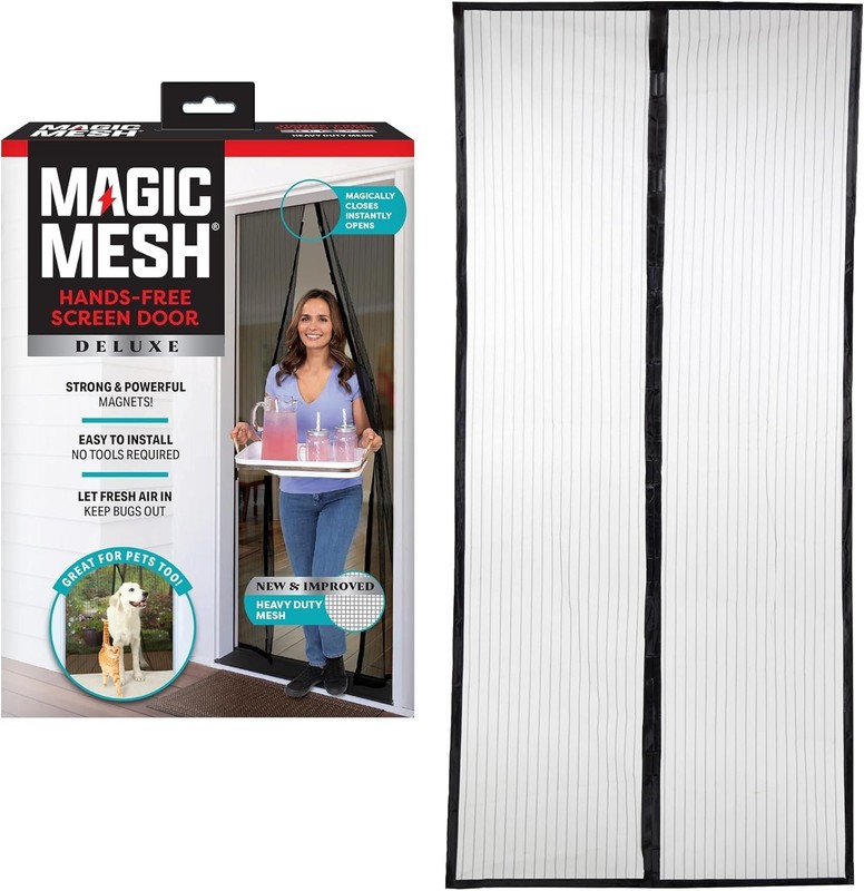Effortless 39" x 83" Magnetic Screen Door - Kid & Pet Friendly Bug Protection gallery