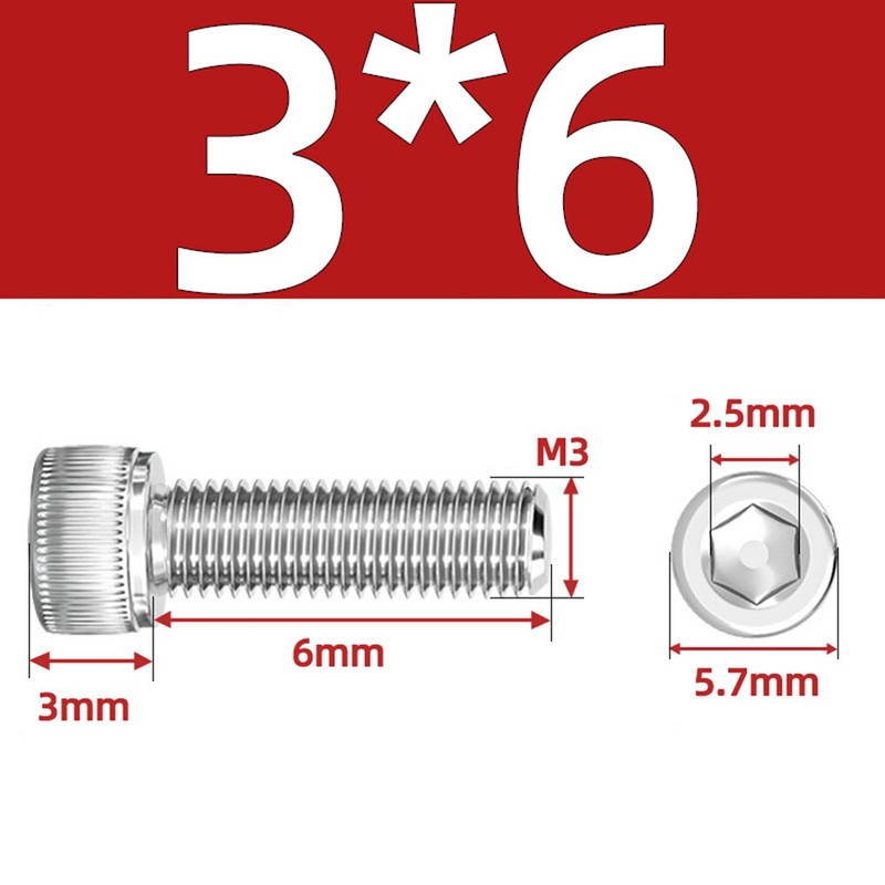 Left Hand Thread Socket Cap Screws Hex Allen Bolts A2 304 Stainless Steel M3 M16