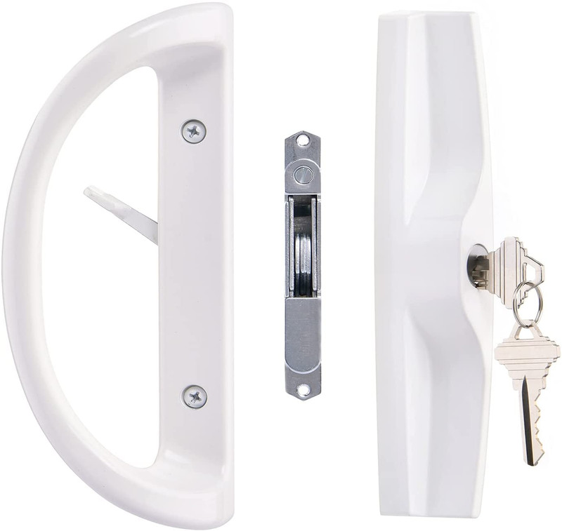 Sliding Patio Door Handle Set With Key Mortise Lock 3-15/16″ Hole Spacing