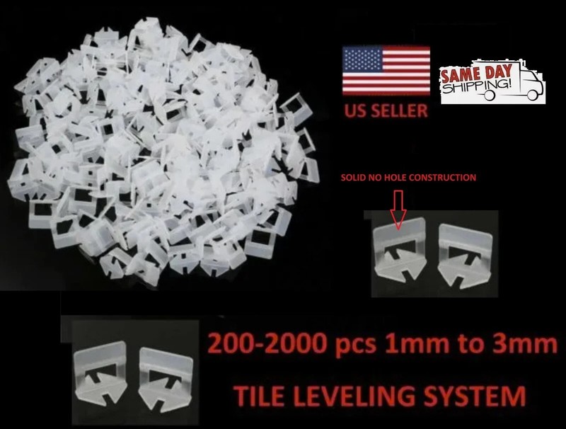 200-2000X Clip Tile Leveling System Kit Floor Wall 1-3mm Tile Spacer Tiling Tool gallery