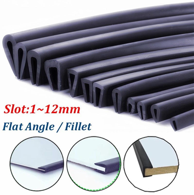 1mm~12mm Edge Protection Frame Profile Rubber Edging Trim Seal U-profile Slot