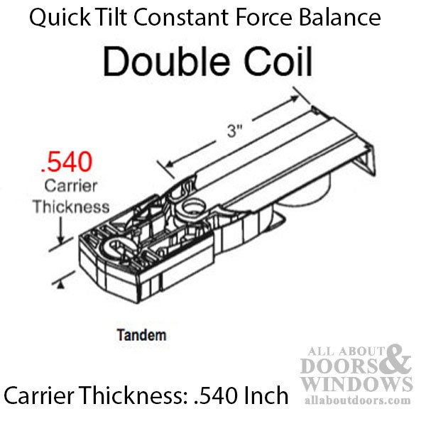 Alside Quick Tilt Constant Force Balance .540 Carrier Tandem Dual Coil Spring gallery