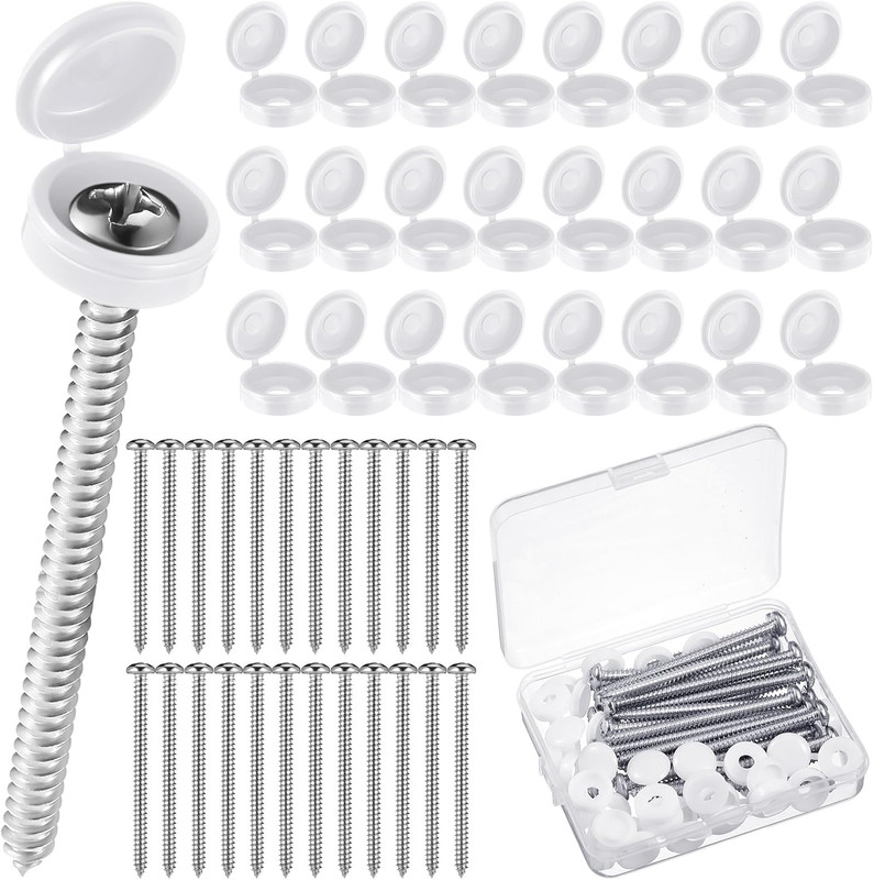 24 Set 3 Inch Shutter Fasteners Shutter Pins Screws and Caps Bulk 304 Metal Stai gallery