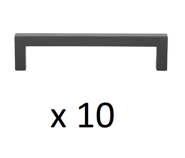 *LOT OF 10* GLIDERITE 5 in. Matte Black Solid Square Cabinet Bar Drawer Pulls