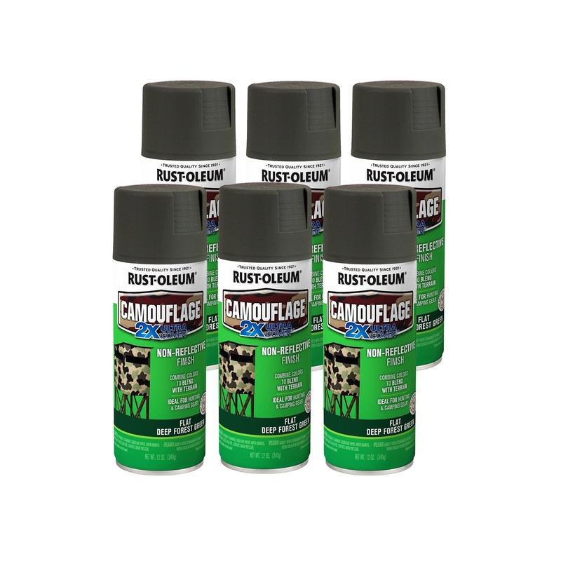 Rust Oleum Camouflage Paint 12 Ounce Pack of 6 Deep Forest Green Non Reflective