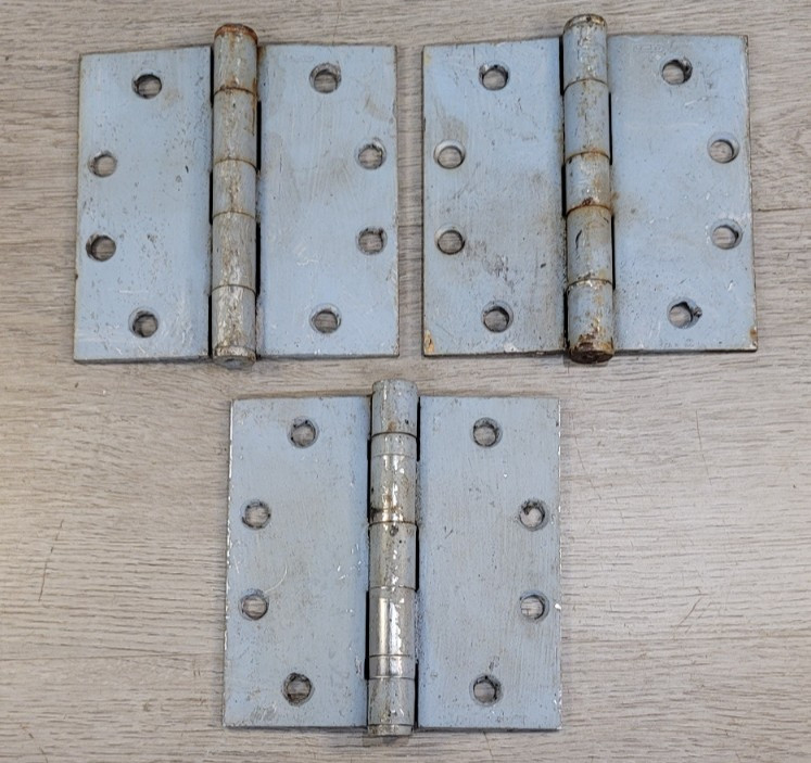 Butt Hinges Two Stanley One F 179 Hager 4.5″ x 4.5″ Gray Paint Lot of 3