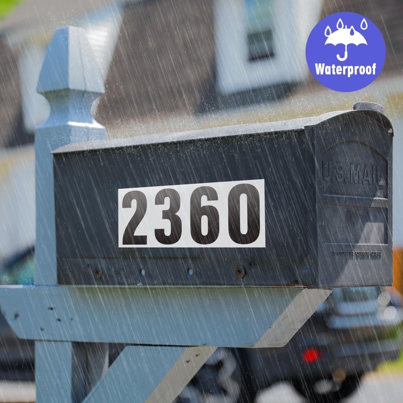 Reflective Self-Adhesive House Numbers - 120 PCS 2" Mailbox & Trash Can Stickers gallery