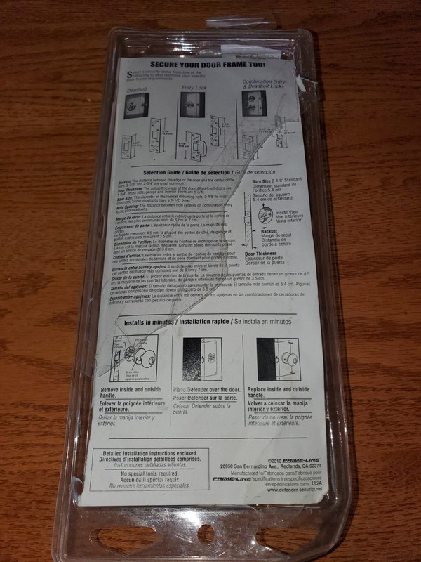 DEFENDER SECURITY Lock & Door Entry Reinforcer U-10539 Stainless Steel NEW gallery