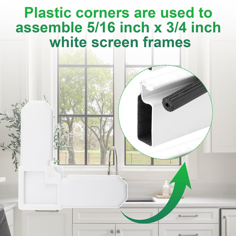 MP7729 Screen Frame Corner 5/16 In. X 3/4 In.- Replacement Parts for Sliding Win gallery