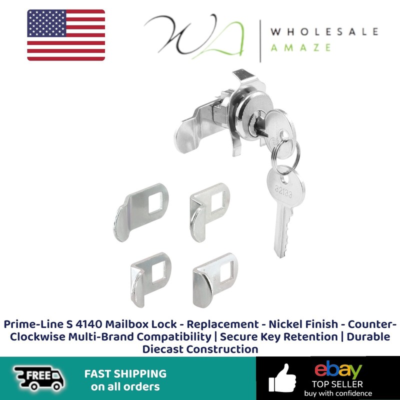 Prime-Line S 4140 Mailbox Lock – Replacement – Nickel Finish – Counter-Clockwise