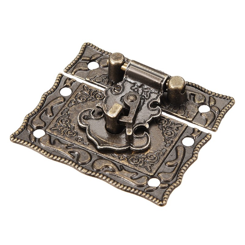 Wood Case Chest Box Rectangle Clasp Closure Hasp Latches Bronze Tone 51 x 42mm gallery