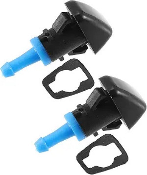 Front Car Windshield Washer Nozzle Wiper Spray Jet – Pack of 2 Black