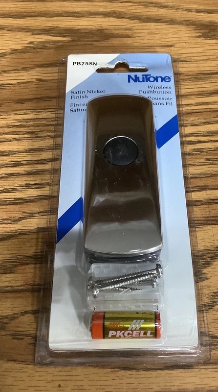 Broan - NuTone PB75SN Wireless Doorbell Unlighted Satin Nickel BRAND NEW gallery