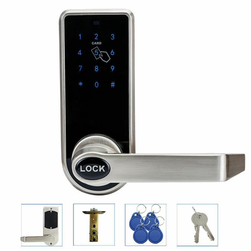 Electronic Smart Keyless Door Lock Code Keypad Security Entry w/5 RFID Card Tags gallery