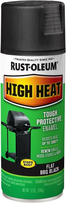 Rust-Oleum 7778830 High Heat Enamel Spray Paint, Bar-B-Que Black, 12OZ NEW
