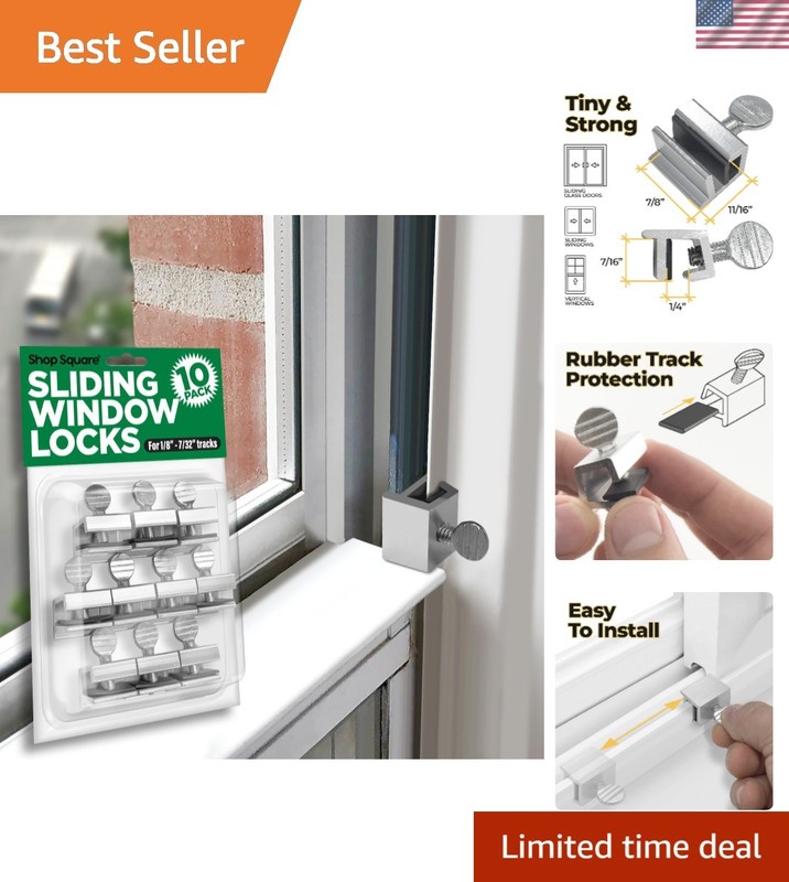 Adjustable Window Security Locks – 10 Pack for Vertical/Horizontal Windows