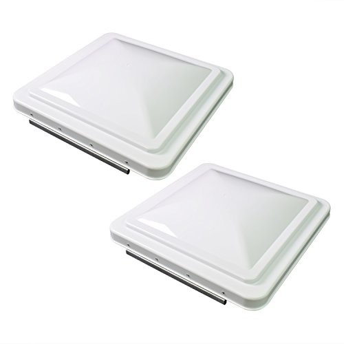2 Packs 14 Inch RV Roof Vent Cover Universal Replacement Vent Lid White 2-Pack