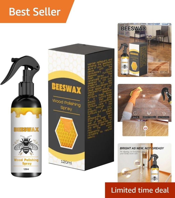 Effortless Beeswax Spray Polish – 120ml for a Glossy Finish on Wood Surfaces
