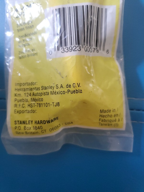 NOS 1-pack Stanley Utility Pull 3 7/8”Zinc Bright Brass Finish 81-9046 SP-7074 gallery