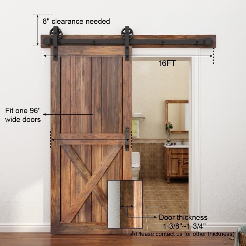 Single Wood Sliding Door Track System gallery