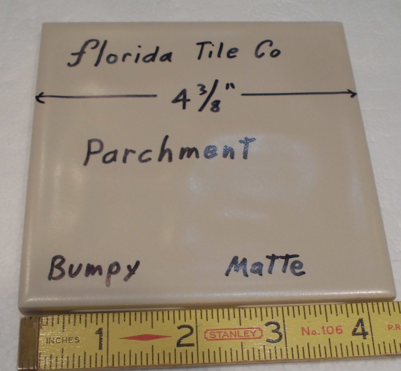 1 pc. Parchment-Tan: Bumpy Matte Ceramic Tile 4-3/8" Florida, Big Thumb, Prints gallery