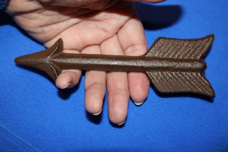 Rustic Arrowhead Design Cast Iron Pull Handle 6 1/4", 4" center space ~ HW-67 gallery