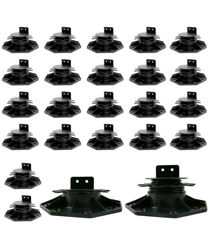 24Pack Adjustable Deck Support Pedestal, Plastic Adjustable Deck Foundation