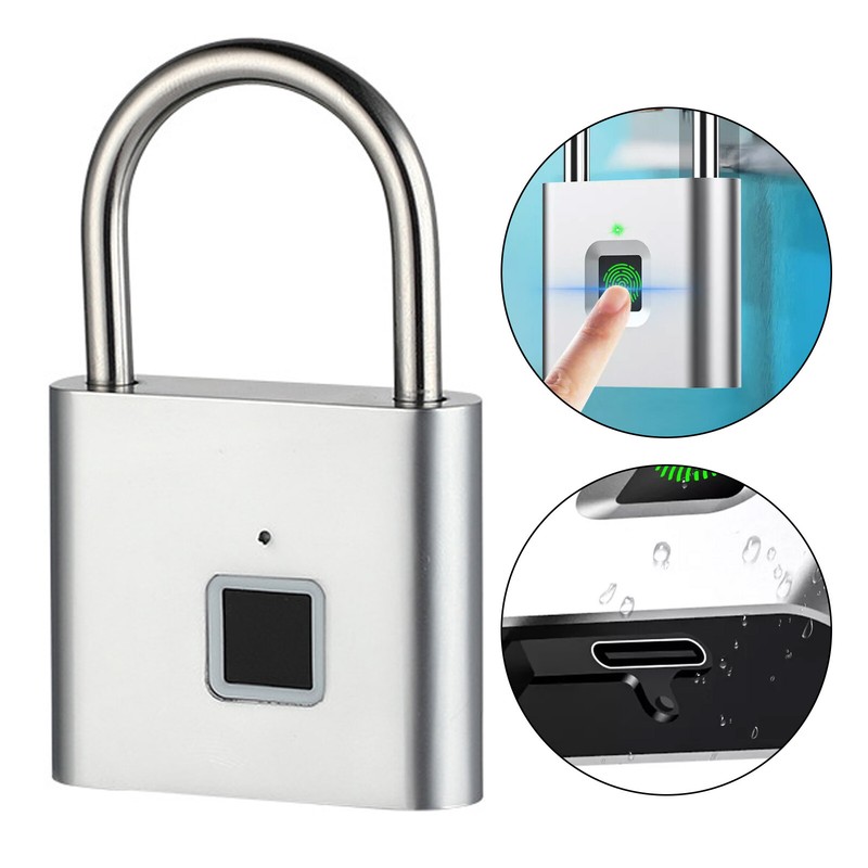 Waterproof Fingerprint Padlock Keyless Lock Smart Lock Home Locker Rechargeable gallery