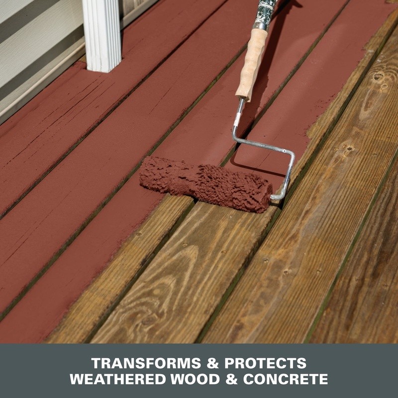 Waterproof Solid Color Coating Wood & Concrete Slip Resistant Durable Finish New gallery