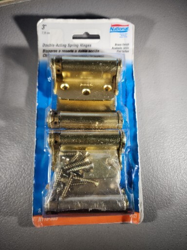 National Hardware Double Acting Spring Hinge 3” Brass Finish N115-303 Brand New!