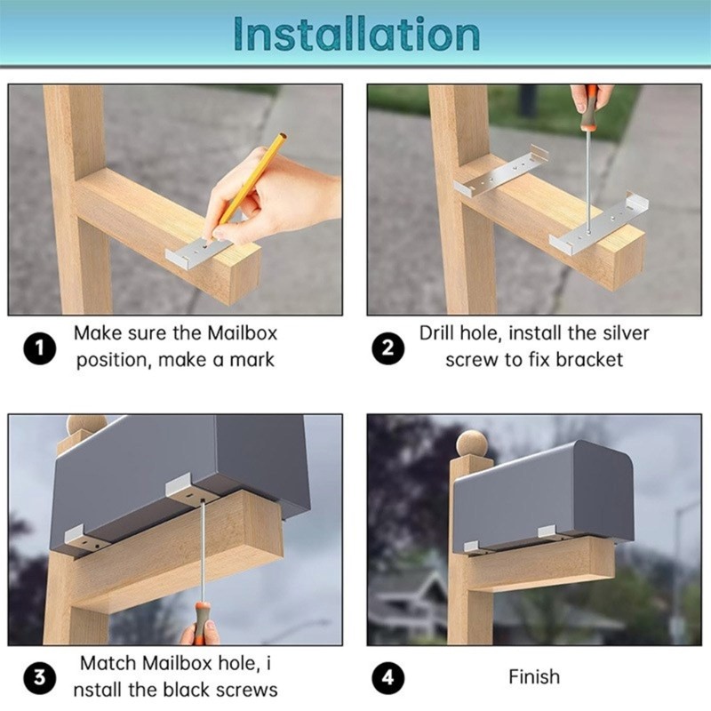 Mailbox Fixing Brackets Rack Holder Stands Ensuring Stability for Commercial Use gallery